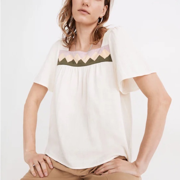 Madewell patchwork square-neck top - Picture 1 of 10